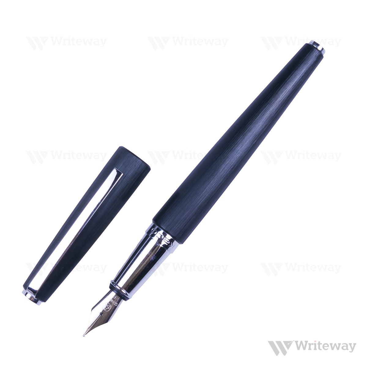 KACO BALANCE BRUSHED ALUMINIUM FOUNTAIN PEN - BLACK